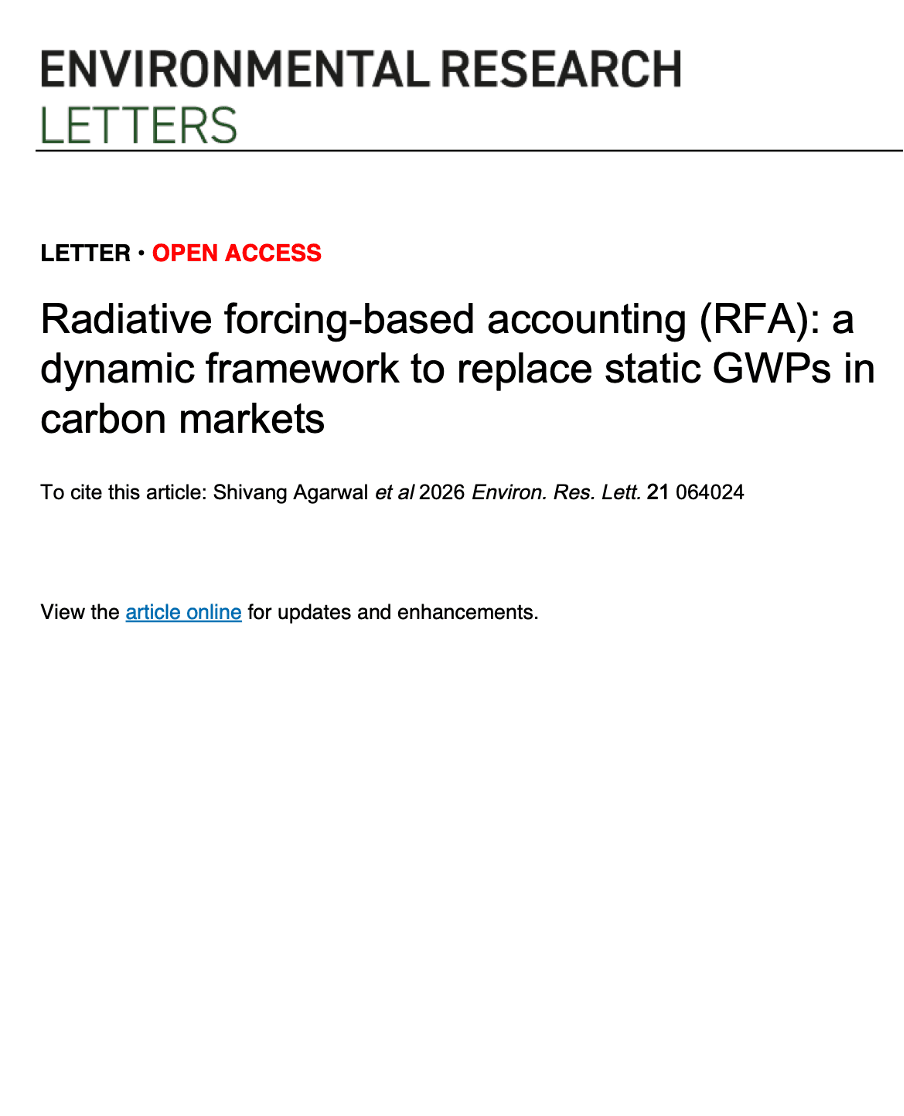Radiative forcing-based accounting (RFA): A Dynamic Framework to Replace Static